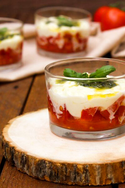 Caprese nel bicchiere